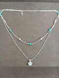 Blue Beaded Layered Star Necklace in Two Styles Fashion Jewelry view 7