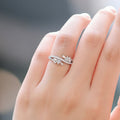 Silver Tone Layered Baguette Crystal Crossover Ring view 3