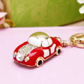 Princess Car Keychains in Pink Red and Blue with Braided and Plain Loops view 4