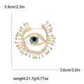 Crystal Lash Eye Brooch Blue Iris Gold and Silver Tone view 6