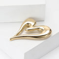 Polished Double Heart Brooch Decorative Metal Pin For Jackets And Lapels view 3