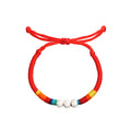 Eleven Color Adjustable Woven Cord Silver Bead Bracelets view 5