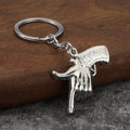 Finger Gun Hand Gesture Metal Keychain in Four Color Finishes view 4