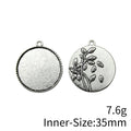 Round Botanical Cabochon Pendant Trays in 2 Finishes for Jewelry Making view 3