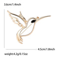 Open Outline Hummingbird Metal Brooch in Gold and Silver view 5