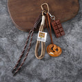 Bread Charm Keychains With Chocolate Bars And Brown Cord Loops view 4