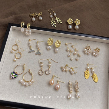 Freshwater Pearl Gold Tone Earring Collection Drop Styles