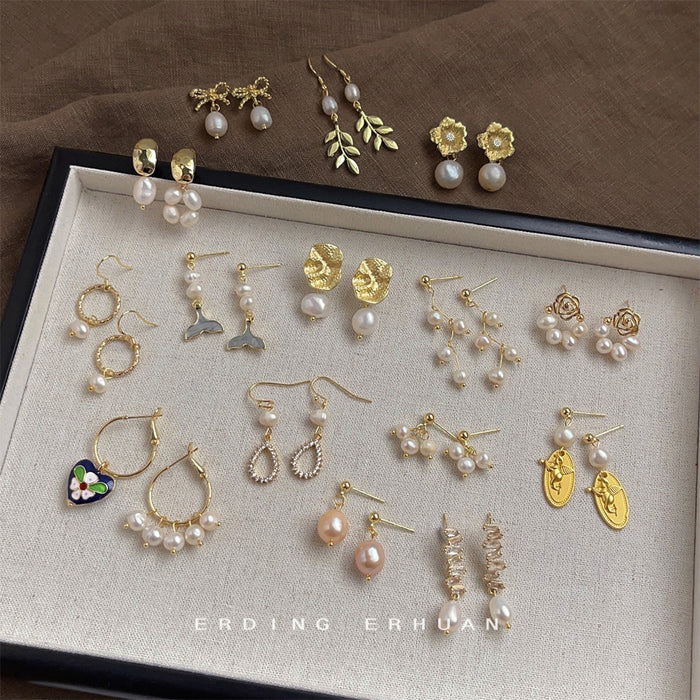 Freshwater Pearl Gold Tone Earring Collection Drop Styles