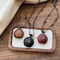 Brown Wooden Gourd Pendant Cord Necklace Pendant Jewelry view 2