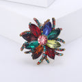 Layered Crystal Flower Brooch in Five Jewel Colorways view 2
