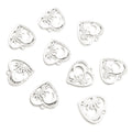 Rhinestone Sun and Moon Heart Pendant Charms in Two Finishes view 6