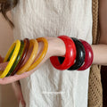 Round Resin Marbled Bangle Bracelets Multi Color 7 Styles view 3