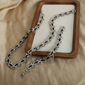 Silver Ring Chain Black Bar Necklace Bracelet Styles view 2