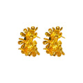 Gold Tone Layered Floral Cluster Statement Stud Earrings view 5