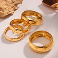 Polished Dome Smooth Bangle Bracelets Gold Steel Widths view 4