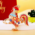 Jeweled Rooster, Hen and Duck Keychains in Eleven Pictured Designs view 3
