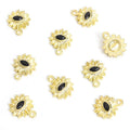 Rhinestone Sun Eye Charms in Gold and Silver Tones, Nine Colors view 8
