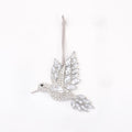 Rhinestone Hummingbird Metal Ornament Green Pink Clear view 5