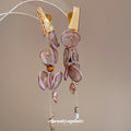Brown Chiffon Flower Tassel Earrings Fashion Jewelry view 2