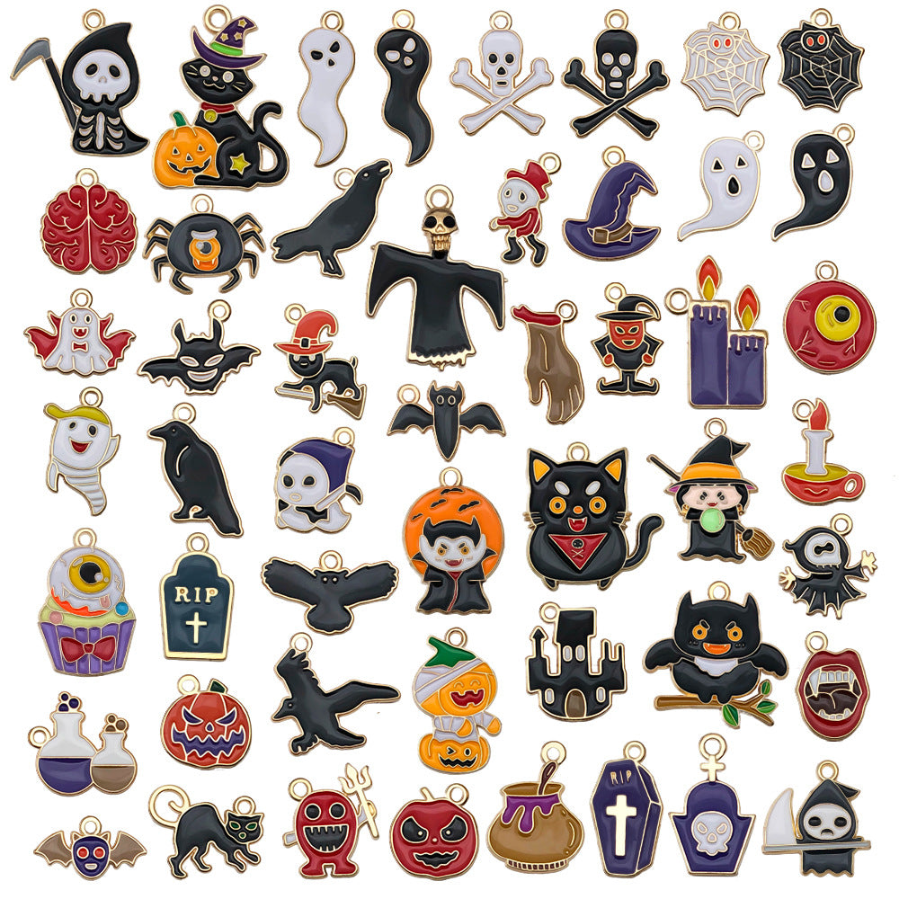 Zinc Alloy Halloween Pumpkin Ghost Charm Pendant for DIY Earrings Bracelet Necklace