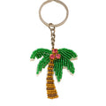 Beaded Coconut Palm Tree Keychain With Rhinestone Cluster view 5