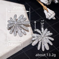 White Gold Pave Firework Starburst Clear Stud Earrings view 4