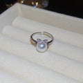 Silver Pearl Zircon Open Rings in Six Style Designs view 9