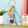 Royal-Blue Braided-Jeweled-Pouch