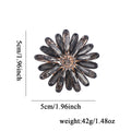 Black Sunflower Crystal Metal Brooch Pin for Jackets and Lapels view 2