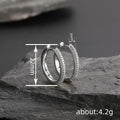 Double Row Clear Pave Hoop Earrings Gold or Silver Tone view 4
