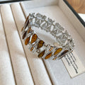 Teardrop Enamel Stretch Bracelets Gold Silver Tones view 7