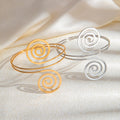 Double Spiral Open Upper Arm Cuff in Gold and Silver view 2