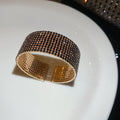 Wide Rhinestone Mesh Open Cuff Bangle Bracelets Nine view 8