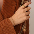 Interlocking Link Chain Necklace And Bracelet Gold Or Steel view 8