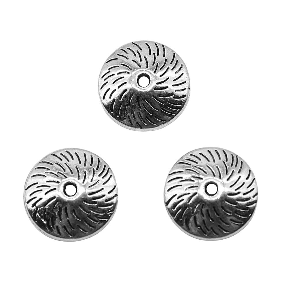 4x12mm 1.8g Antique Silver Zinc Alloy Wheel Large Hole Spacer Beads for DIY Bracelet Necklace Making