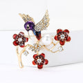 Bird on Flowering Branch Brooch with Pearl Accent in Two Colors view 2