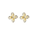 Iridescent Four Petal Flower Stud Earrings in Four Colors view 5