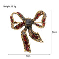 Ribbon Bow Crystal Metal Brooch Pin 4.8 x 4.3 cm for Jackets and Lapels view 2