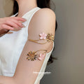 Gold Spiral Flower Arm Cuff Open Bangles Five Colors view 3