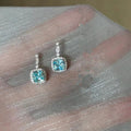 Aqua Blue Cushion Crystal Necklace Bracelet Earrings Ring view 8