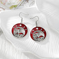 Red Moon and Mushroom Drop Earrings in Four Metal Finishes view 4