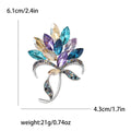 Crystal Bouquet Brooch with Polished Metal and Decorative Accents view 6