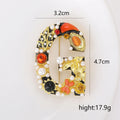 Jeweled Open Letter G Brooch With Colorful Accents view 5