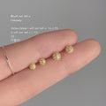 Gold Mini Pave Crystal Ball Stud Earrings Two Sizes view 2