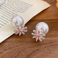 Daisy And Pearl Reversible Stud Earrings Fashion Jewelry view 7