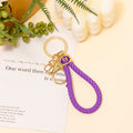 Braided Cord Cai Wealth Keychain Gold Metal Badge Loop view 4