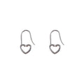Silver Open Heart Wire Hook Drop Earrings Minimal Pair view 5