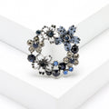 Crystal Floral Wreath Brooch In 4 Styles With Polished Metal And Decorative Details view 6