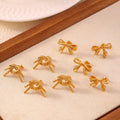 Gold Twisted Rope Knot And Bow Stud Earrings Pair Styles view 3