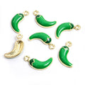 Red and Green Chili Pepper Enamel Charms in Two Tones view 7